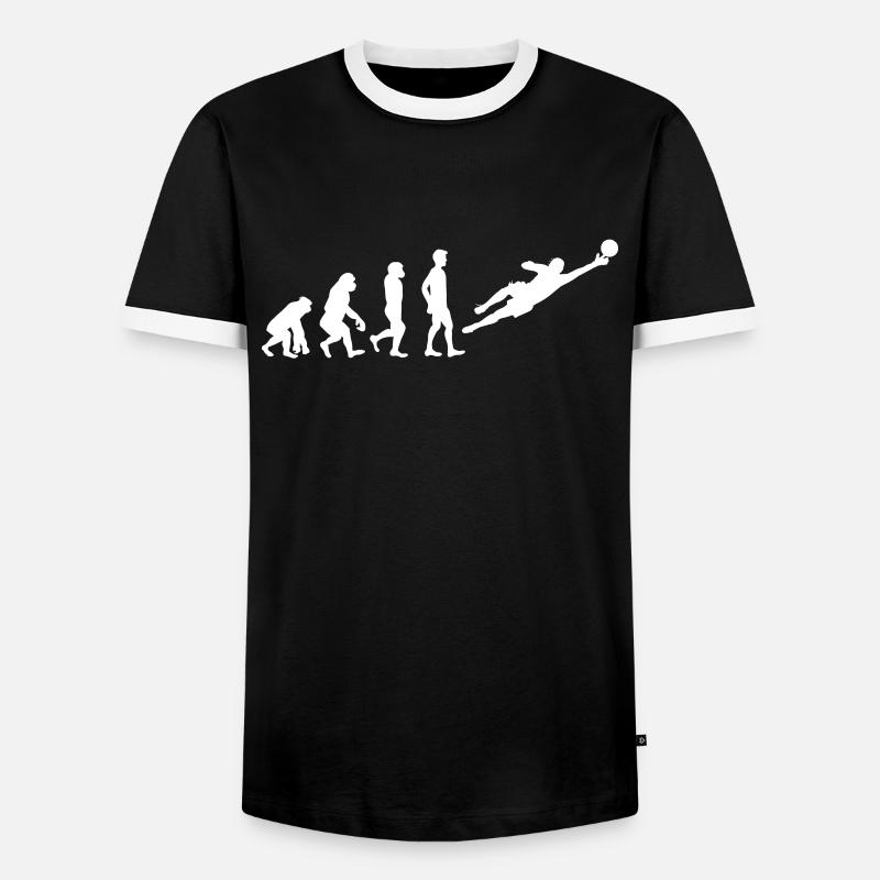 Torwart Evolution - Männer Kontrast-T-Shirt - Schwarz/Weiß