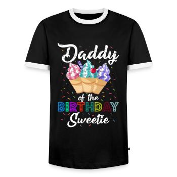 Anniversaire de papa Glace sucrée Princesse Père - T-shirt contrasté Homme - noir/blanc - Devant - AI Model Female 172 light (172cm) & AI Model Male 178 light (178cm)