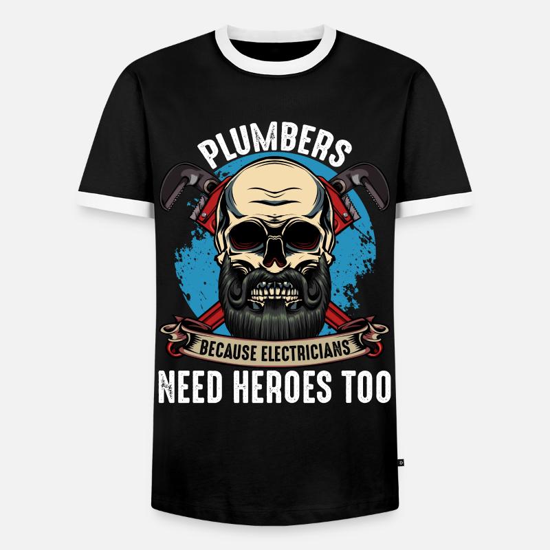Klempner - Männer Kontrast-T-Shirt - Schwarz/Weiß