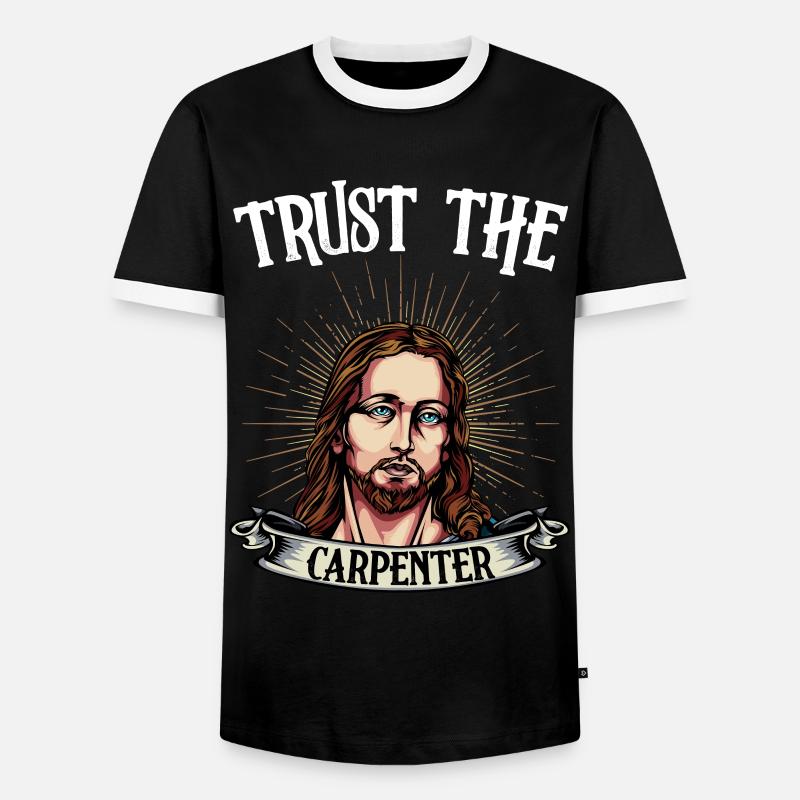 Zimmermann Sprüche Jesus Zimmerer Geschenk - Männer Kontrast-T-Shirt - Schwarz/Weiß
