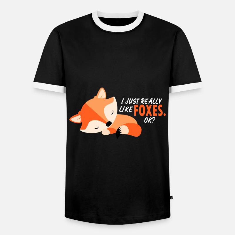 Fuchs - Männer Kontrast-T-Shirt - Schwarz/Weiß