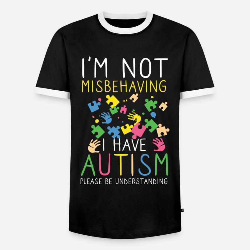 Autism handicap understanding tolerance - Men's Ringer Shirt - black/white