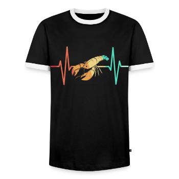 Hummer Lobster Langusten Krebs Krabbe - Männer Kontrast-T-Shirt - Schwarz/Weiß - Vorne - AI Model Female 172 light (172cm) & AI Model Male 178 light (178cm)
