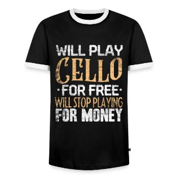Cello - Männer Kontrast-T-Shirt - Schwarz/Weiß - Vorne - AI Model Female 172 light (172cm) & AI Model Male 178 light (178cm)