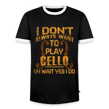 Cello - Männer Kontrast-T-Shirt - Schwarz/Weiß - Vorne - AI Model Female 172 light (172cm) & AI Model Male 178 light (178cm)