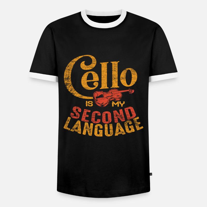 cello - Men's Ringer Shirt - black/white