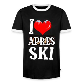 Apres ski - T-shirt contrasté Homme - noir/blanc - Devant - AI Model Female 172 light (172cm) & AI Model Male 178 light (178cm)