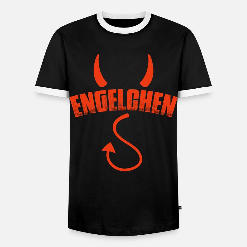 Engelchen Engel Teufelchen - Männer Kontrast-T-Shirt - Schwarz/Weiß