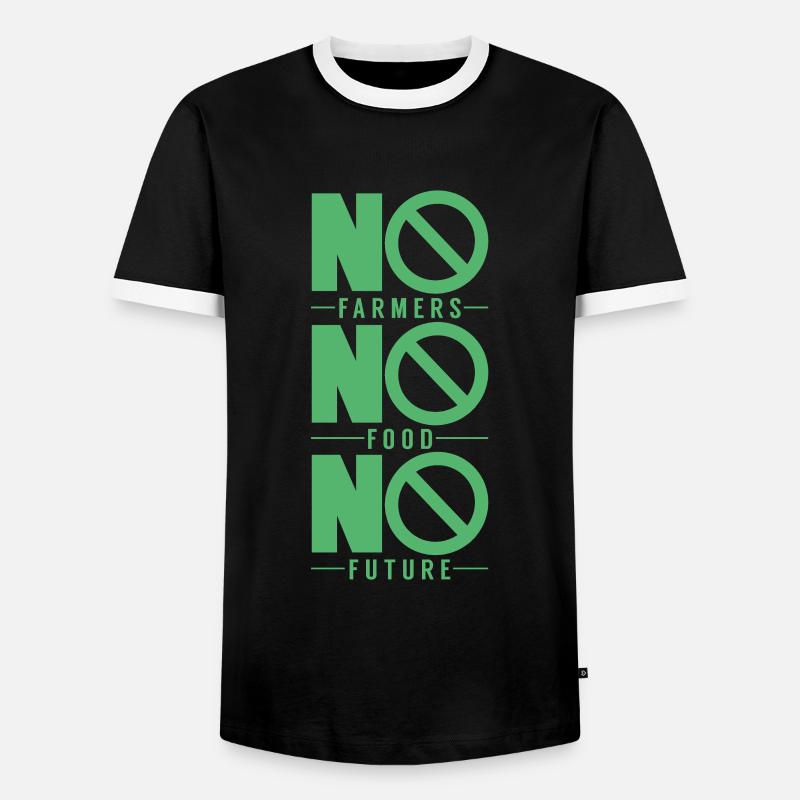 Bauernprotest - Männer Kontrast-T-Shirt - Schwarz/Weiß