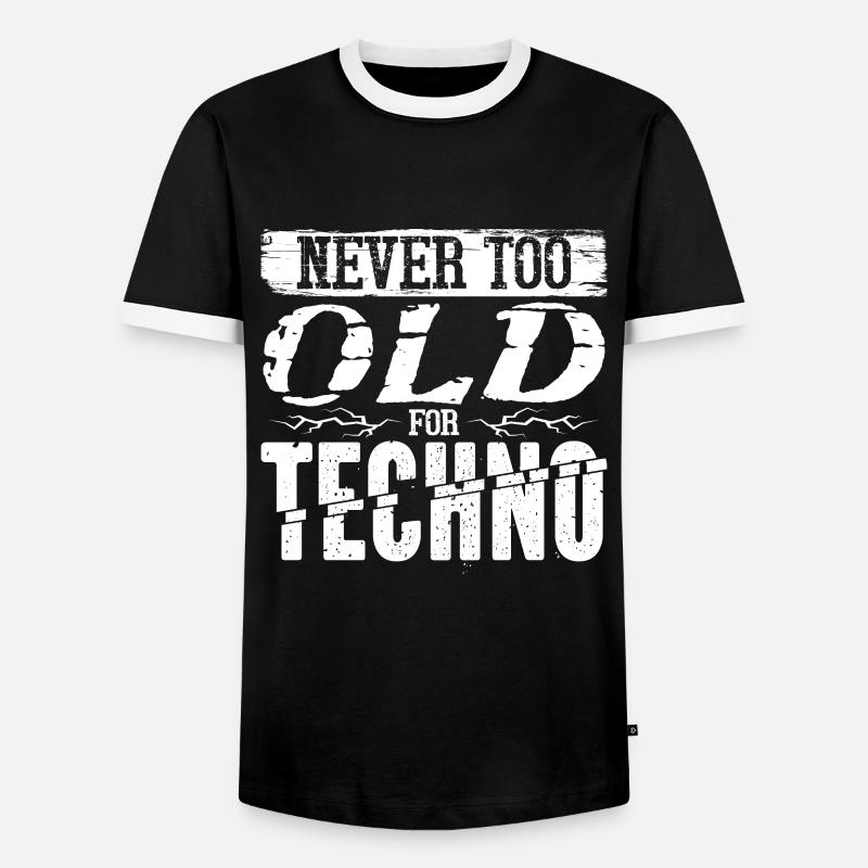 Techno - Männer Kontrast-T-Shirt - Schwarz/Weiß