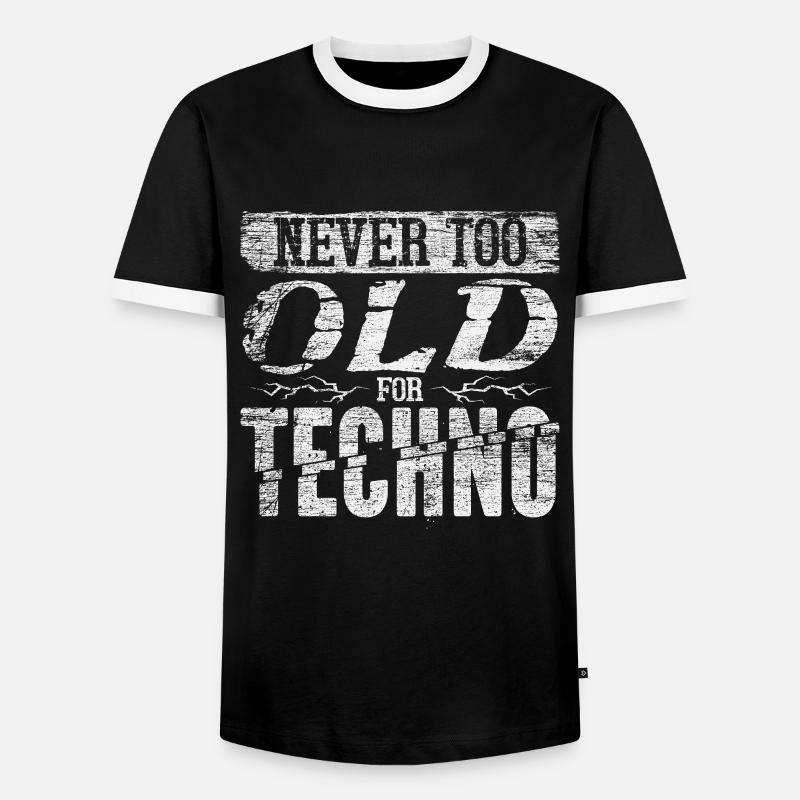 Techno - Männer Kontrast-T-Shirt - Schwarz/Weiß