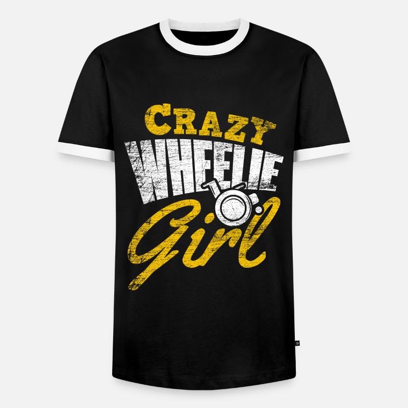 Rollstuhl Mädchen - Männer Kontrast-T-Shirt - Schwarz/Weiß