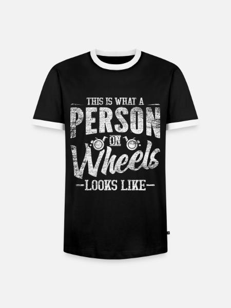 Rollstuhl Rolli Rollifahrer - Männer Kontrast-T-Shirt - Schwarz/Weiß
