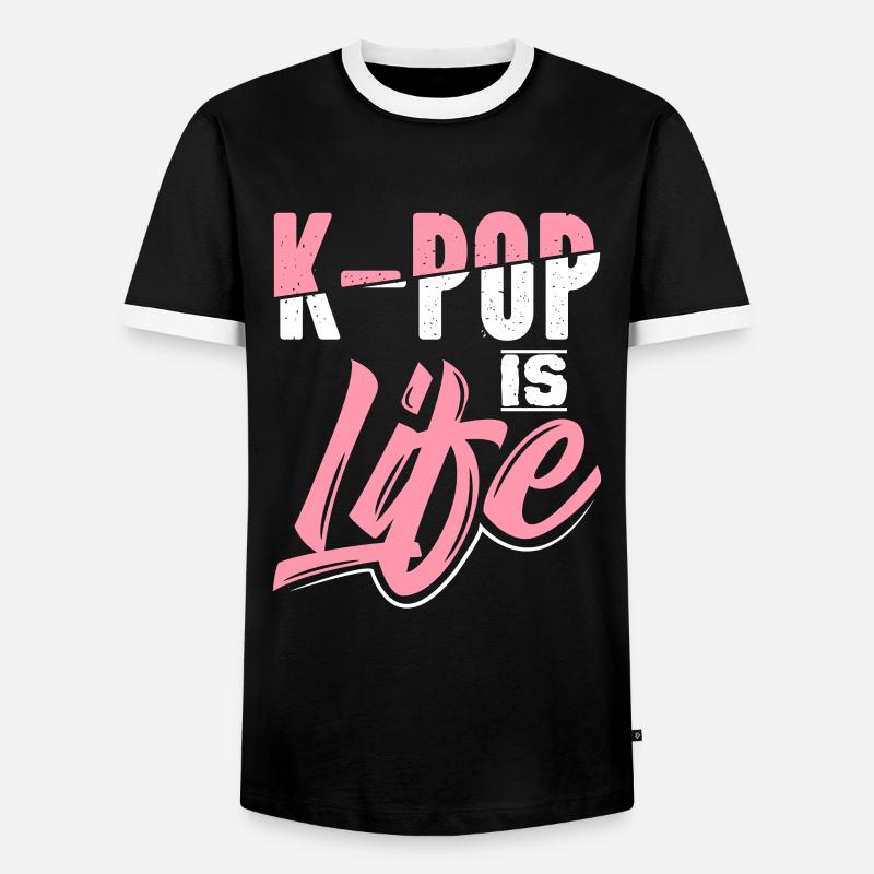 K-Pop - Männer Kontrast-T-Shirt - Schwarz/Weiß