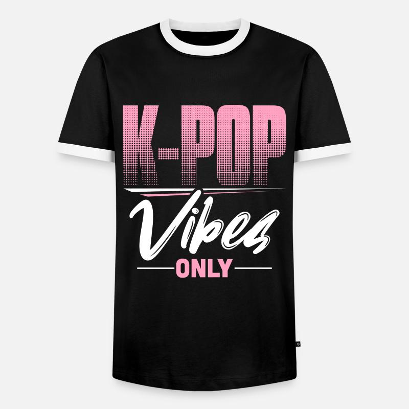 K-Pop - Männer Kontrast-T-Shirt - Schwarz/Weiß
