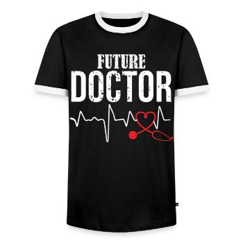 Docteur Docts Cadeaux - T-shirt contrasté Homme - noir/blanc - Devant - AI Model Female 172 light (172cm) & AI Model Male 178 light (178cm)