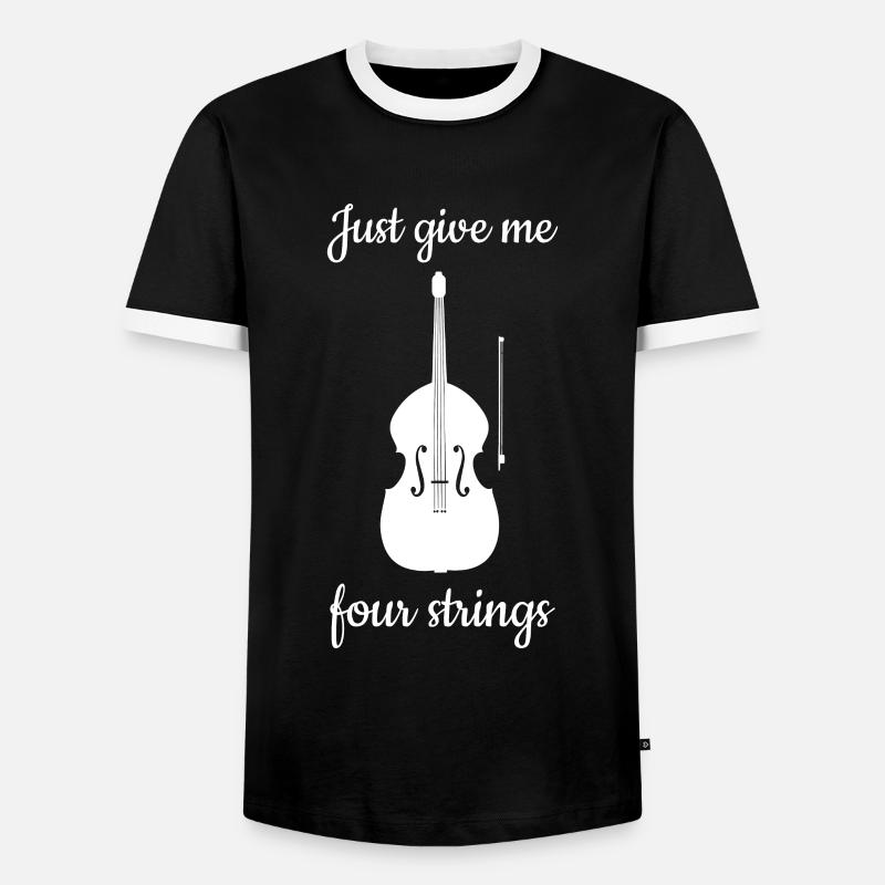 Kontrabass - Männer Kontrast-T-Shirt - Schwarz/Weiß