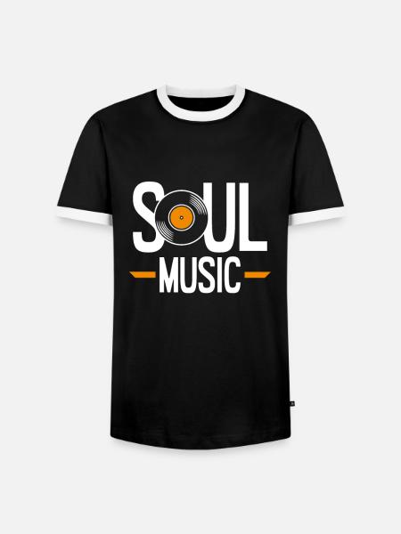 Soul Musik - Männer Kontrast-T-Shirt - Schwarz/Weiß