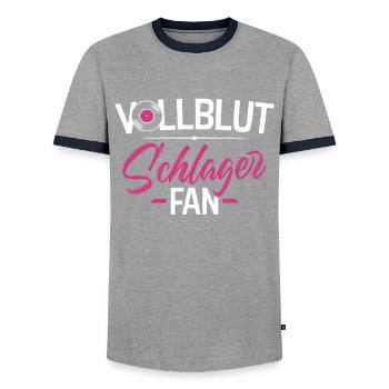 Schlager - Männer Kontrast-T-Shirt - Grau/Navy  - Vorne - AI Model Female 172 light (172cm) & AI Model Male 178 light (178cm)