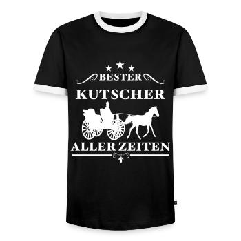 Bester Kutscher Kutsche Kutschen Gespan Geschenk - Männer Kontrast-T-Shirt - Schwarz/Weiß - Vorne - AI Model Female 172 light (172cm) & AI Model Male 178 light (178cm)