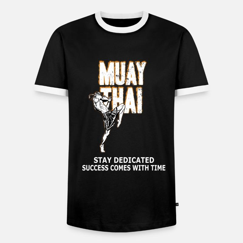 Muay Thai - Men's Ringer Shirt - black/white