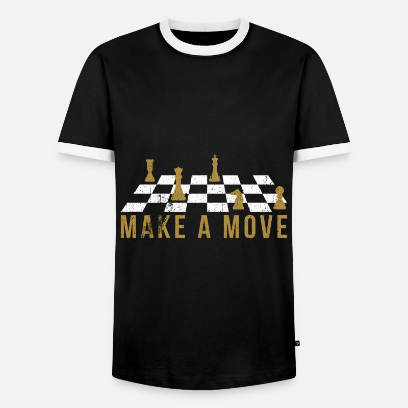 Chess - make a move - Men's Ringer Shirt - black/white