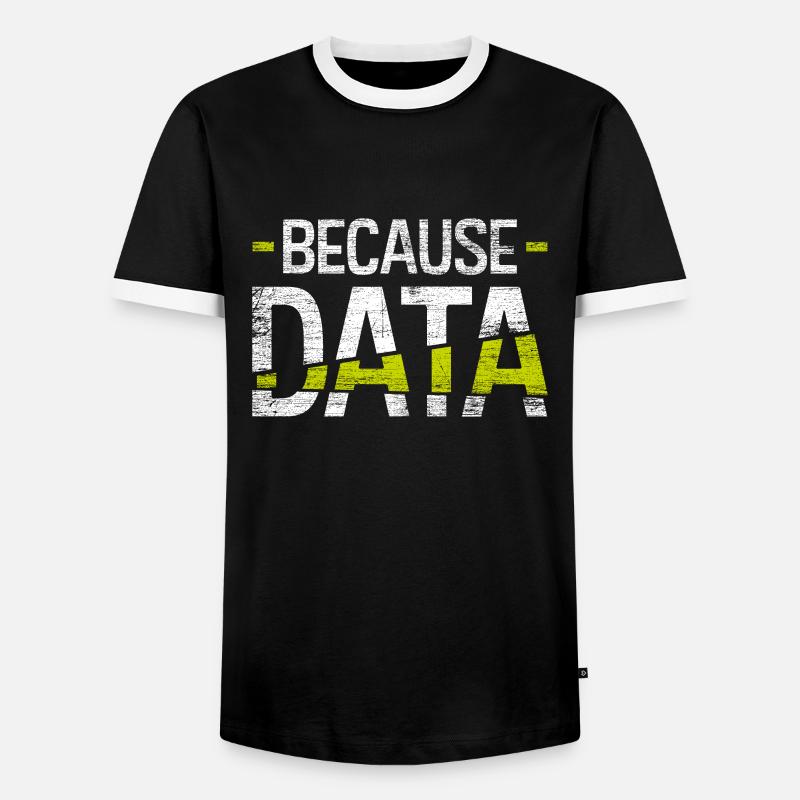 Daten Informatik - Männer Kontrast-T-Shirt - Schwarz/Weiß