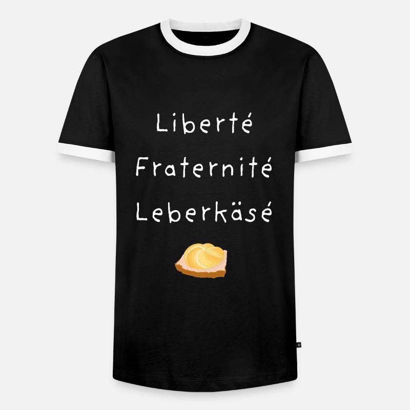 Leberkäse Design - Fleischkäse witzig - Männer Kontrast-T-Shirt - Schwarz/Weiß