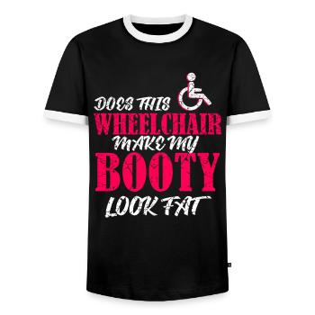 Lustiges Rollstuhl Rollstuhlfahrer Behinderung Ges - Männer Kontrast-T-Shirt - Schwarz/Weiß - Vorne - AI Model Female 172 light (172cm) & AI Model Male 178 light (178cm)