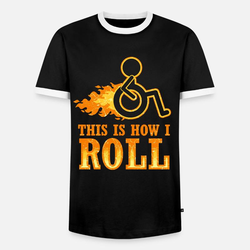 Rollstuhl Rollstuhlfahrer Behinderung Geschenk - Männer Kontrast-T-Shirt - Schwarz/Weiß