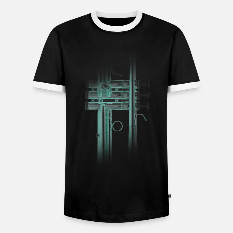 trompete - Männer Kontrast-T-Shirt - Schwarz/Weiß