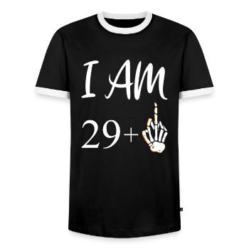 30th birthday thirty 1990 90s 30 years - Men's Ringer Shirt - black/white - Front - AI Model Female 172 light (172cm) & AI Model Male 178 light (178cm)