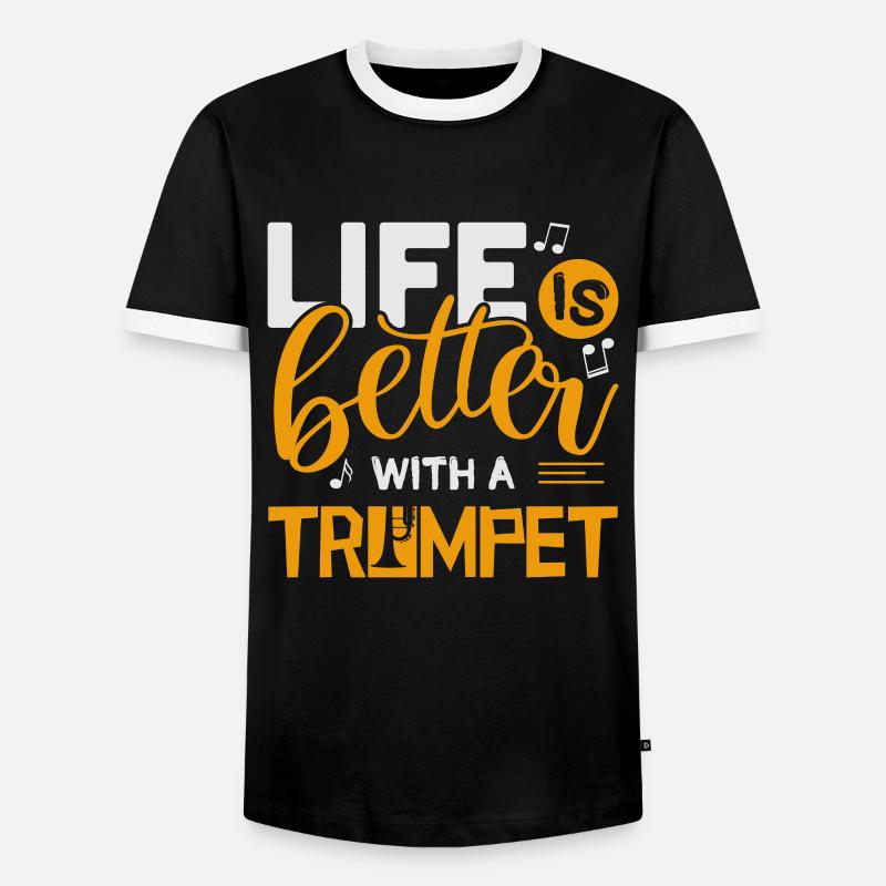 Trompete - Männer Kontrast-T-Shirt - Schwarz/Weiß