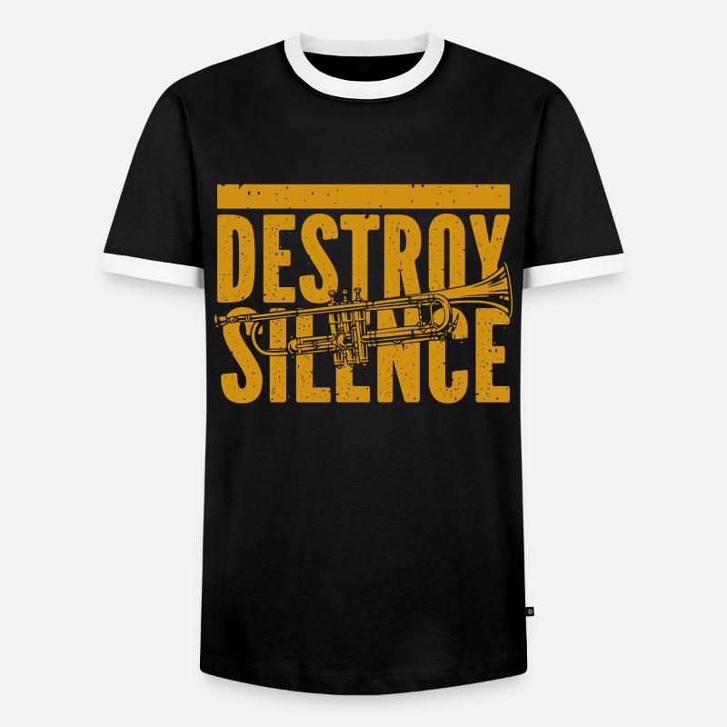 Trompete - Männer Kontrast-T-Shirt - Schwarz/Weiß