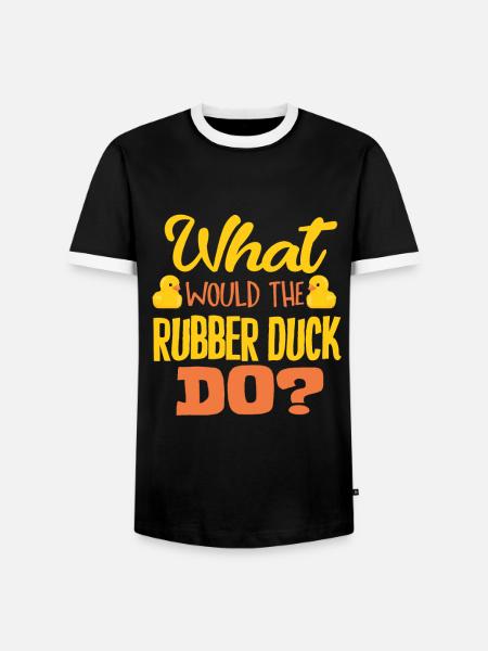 Badeente - Männer Kontrast-T-Shirt - Schwarz/Weiß