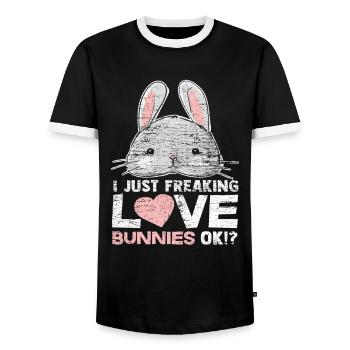 Lapin lapin - T-shirt contrasté Homme - noir/blanc - Devant - AI Model Female 172 light (172cm) & AI Model Male 178 light (178cm)