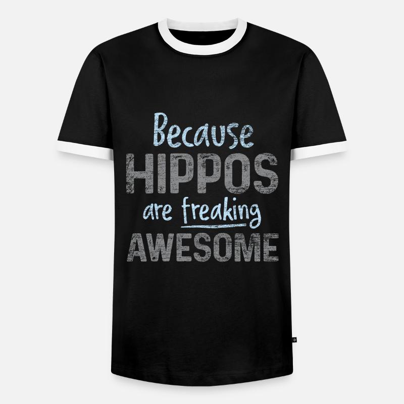 hippo - Men's Ringer Shirt - black/white