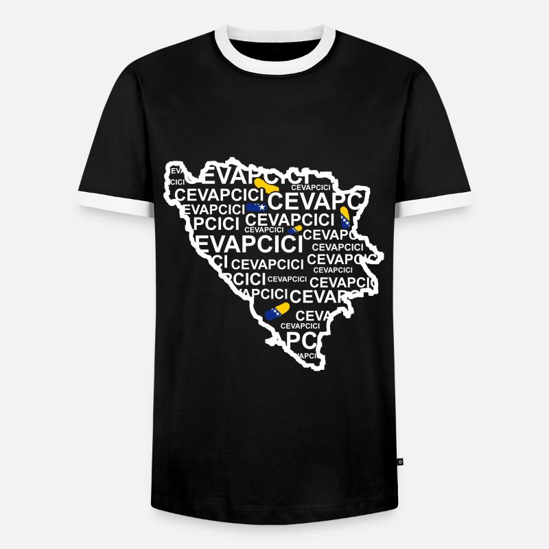 Cevapcici Bosnien Hackfleisch Wurst - Männer Kontrast-T-Shirt - Schwarz/Weiß