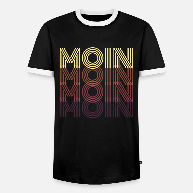 Moin Moin - Männer Kontrast-T-Shirt - Schwarz/Weiß