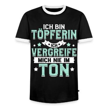 Lustig Töpfern Keramiker Töpfer Keramik Geschenk - Männer Kontrast-T-Shirt - Schwarz/Weiß - Vorne - AI Model Female 172 light (172cm) & AI Model Male 178 light (178cm)