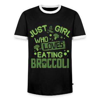 brocoli - T-shirt contrasté Homme - noir/blanc - Devant - AI Model Female 172 light (172cm) & AI Model Male 178 light (178cm)
