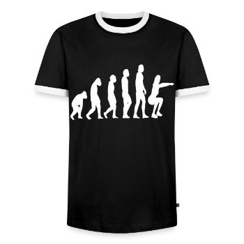 Fitness gymnastics gymnastics evolution aerobics - Men's Ringer Shirt - black/white - Front - AI Model Female 172 light (172cm) & AI Model Male 178 light (178cm)