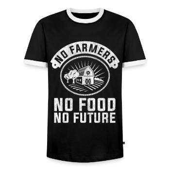 agriculteur - T-shirt contrasté Homme - noir/blanc - Devant - AI Model Female 172 light (172cm) & AI Model Male 178 light (178cm)