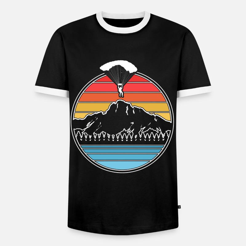 Paragliding - Männer Kontrast-T-Shirt - Schwarz/Weiß