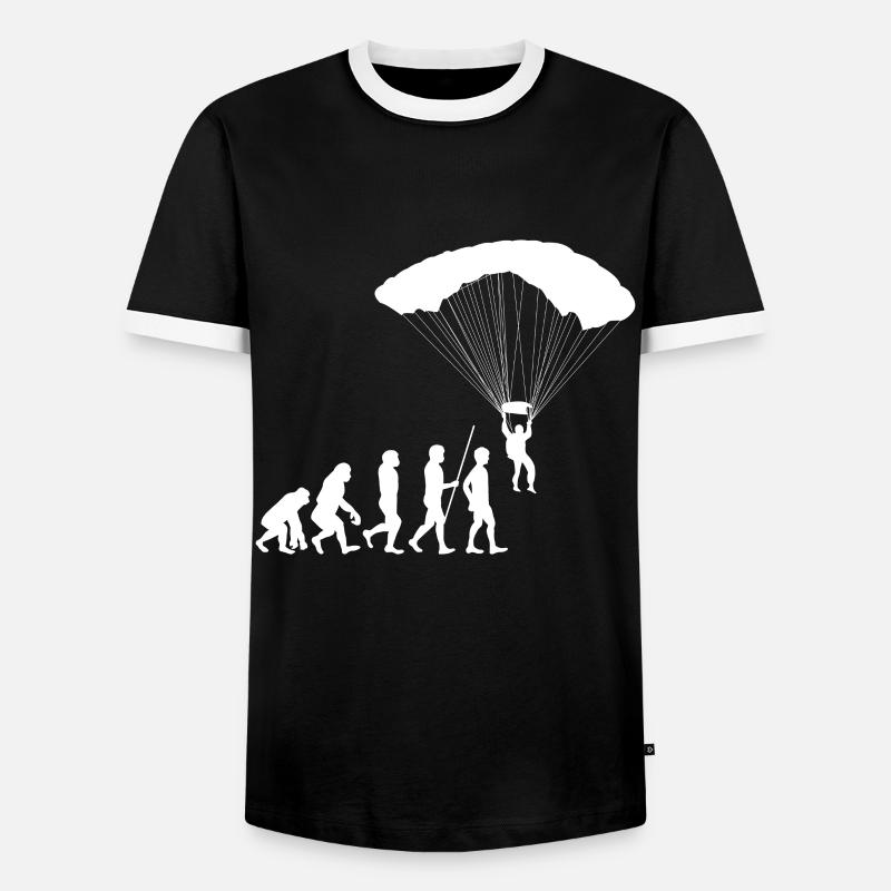 Evolution Paragliding - Männer Kontrast-T-Shirt - Schwarz/Weiß