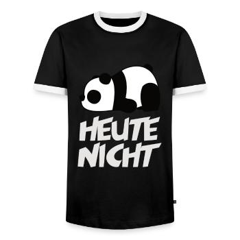 Not Panda today - Men's Ringer Shirt - black/white - Front - AI Model Female 172 light (172cm) & AI Model Male 178 light (178cm)