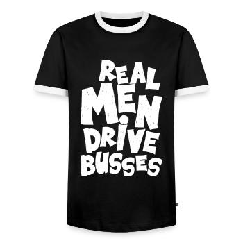 conducteur - T-shirt contrasté Homme - noir/blanc - Devant - AI Model Female 172 light (172cm) & AI Model Male 178 light (178cm)