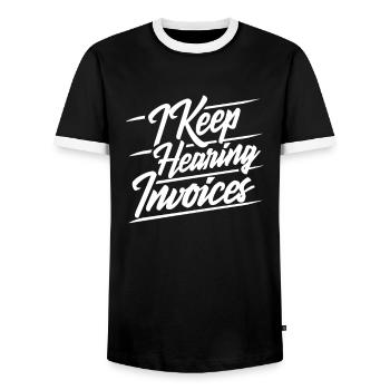 I hear accountant bills - Men's Ringer Shirt - black/white - Front - AI Model Female 172 light (172cm) & AI Model Male 178 light (178cm)