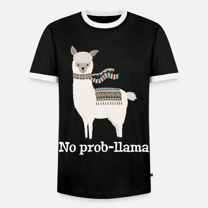 No Prob Llama - Männer Kontrast-T-Shirt - Schwarz/Weiß