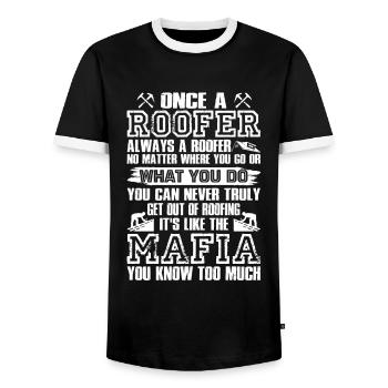 Once A Roofer Always A Roofer No Matter Where You - Männer Kontrast-T-Shirt - Schwarz/Weiß - Vorne - AI Model Female 172 light (172cm) & AI Model Male 178 light (178cm)